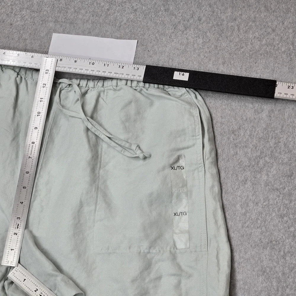 Calvin Klein Women Shorts X-LARGE Light Green Linen Coastal Beach 4